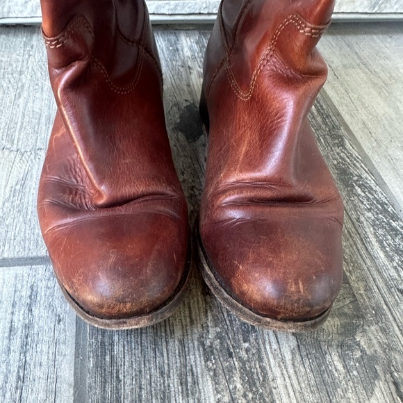 Frye Melissa Button Tall Leather Boot Cognac Western Equestrian Riding Sz8.5 B - Picture 16 of 17